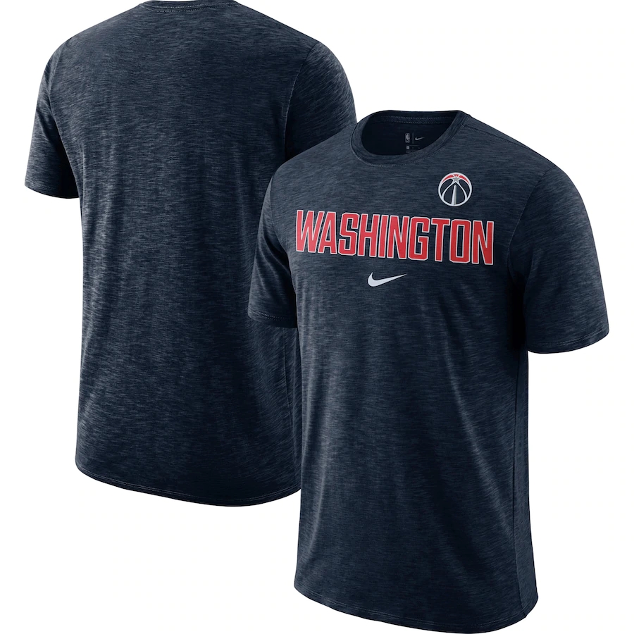 2020 NBA Men Nike Washington Wizards Heathered Navy Essential Facility Slub Performance TShirt